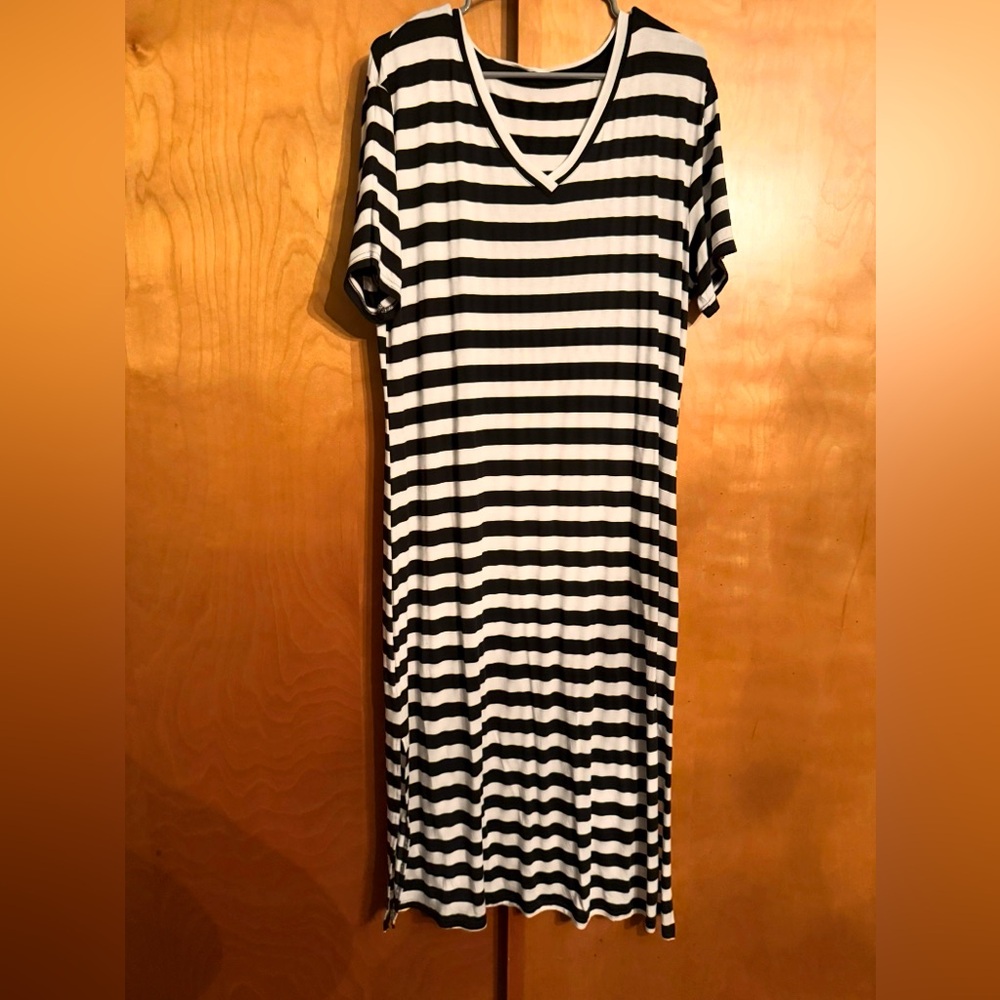 Black and White Striped Dress